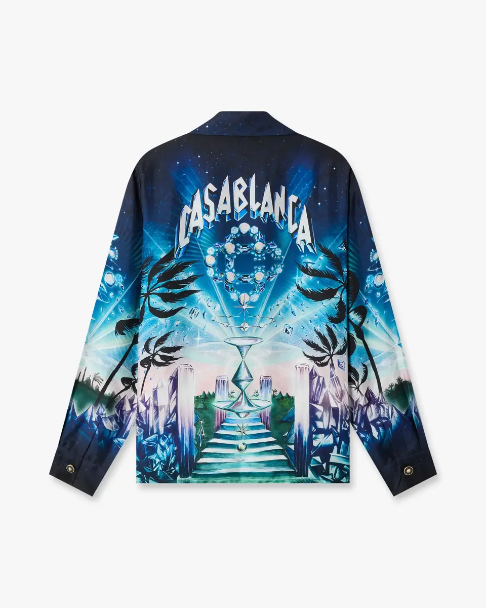 Casablanca Crystal Alchemy Long Sleeve Silk Twill Shirt | Thumbnail 5 Casablanca Crystal Alchemy Long Sleeve Silk Twill Shirt | Thumbnail 5