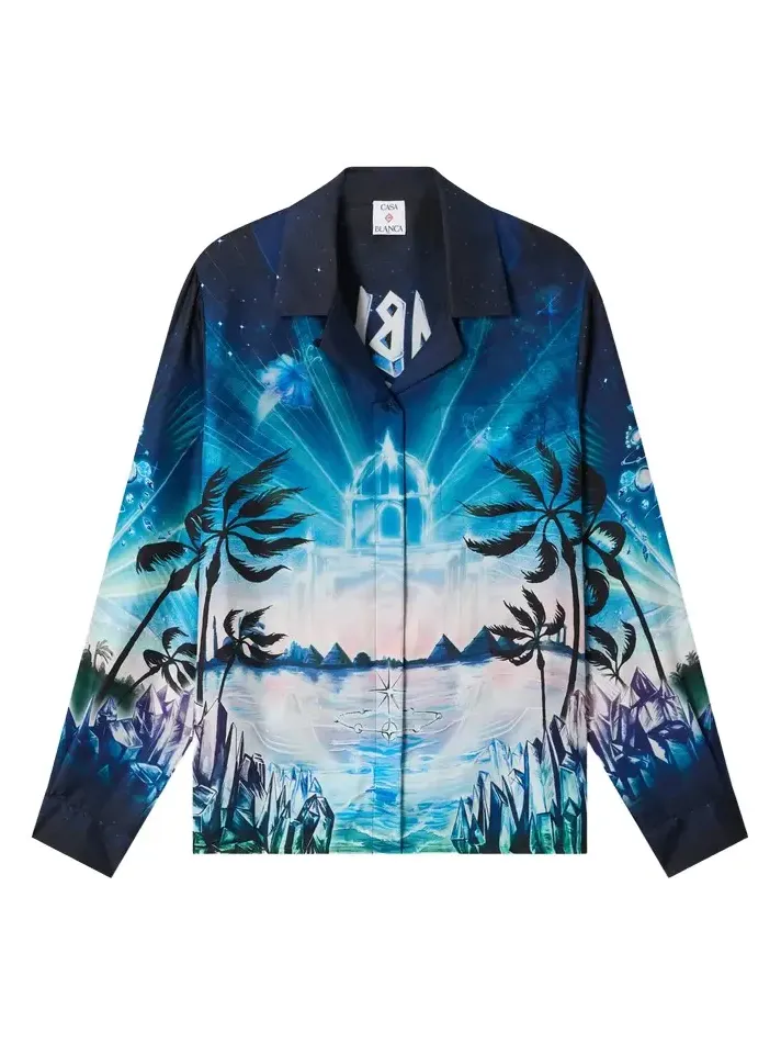 Crystal Alchemy Long Sleeve Silk Twill Shirt