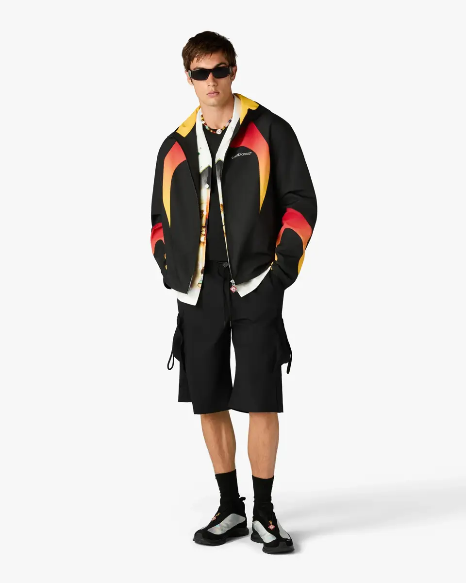 Casablanca Black & Orange Gradient Zip-Up Hooded Jacket | Thumbnail 2 Casablanca Black & Orange Gradient Zip-Up Hooded Jacket | Thumbnail 2