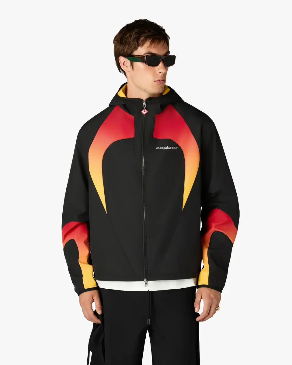 Casablanca Black & Orange Gradient Zip-Up Hooded Jacket | Thumbnail 4 Casablanca Black & Orange Gradient Zip-Up Hooded Jacket | Thumbnail 4