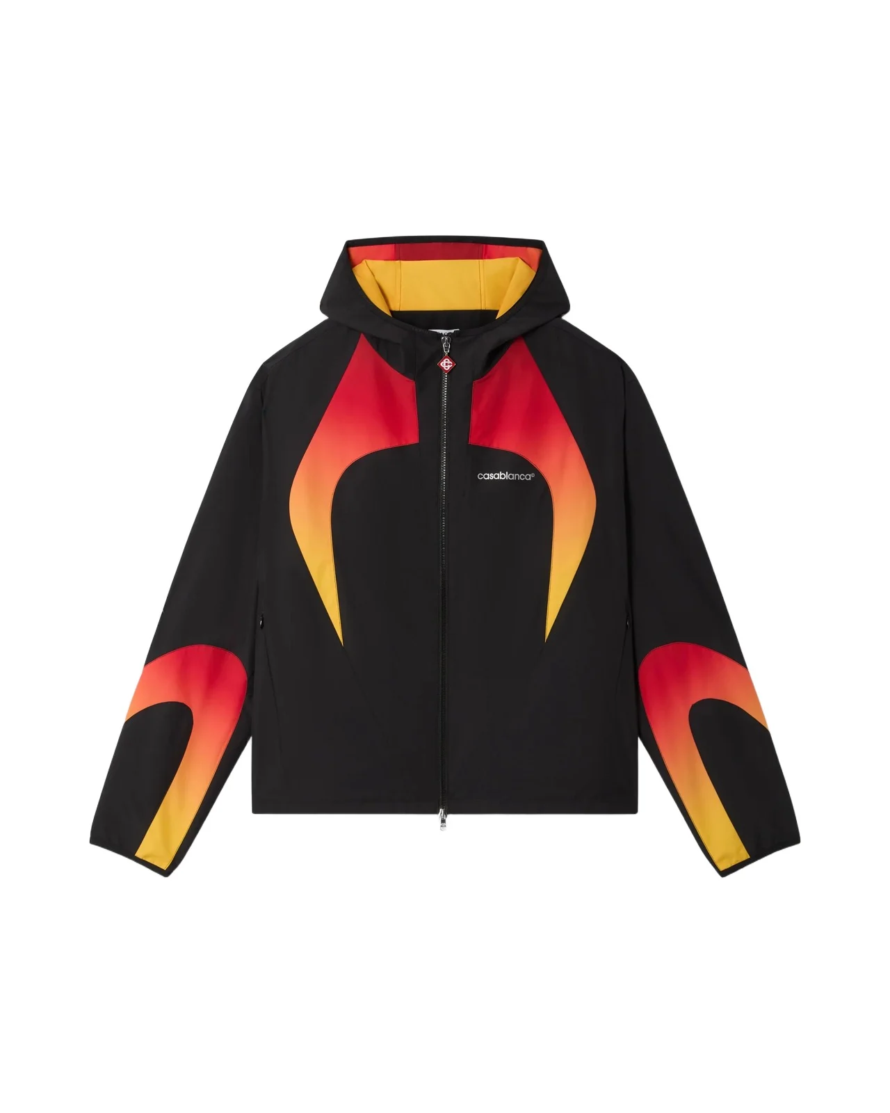 Casablanca Black & Orange Gradient Zip-Up Hooded Jacket