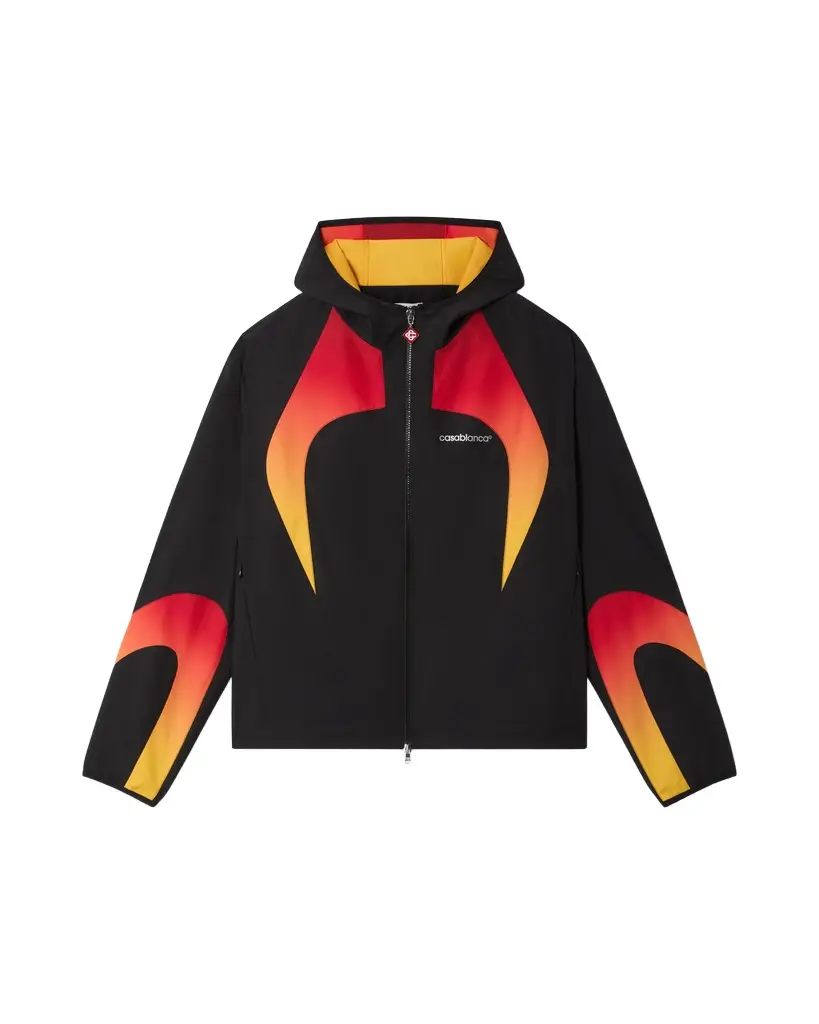 Black & Orange Gradient Zip-Up Hooded Jacket Black & Orange Gradient Zip-Up Hooded Jacket