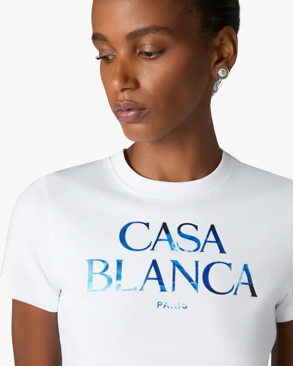 Casablanca White Meduse Stacked Logo Cropped Baby T-Shirt | Thumbnail 5 Casablanca White Meduse Stacked Logo Cropped Baby T-Shirt | Thumbnail 5