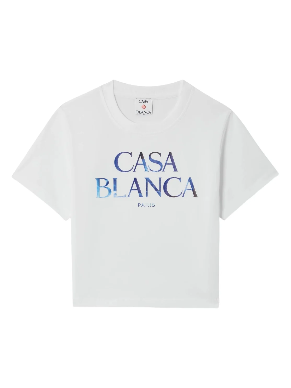 Casablanca White Meduse Stacked Logo Cropped Baby T-Shirt