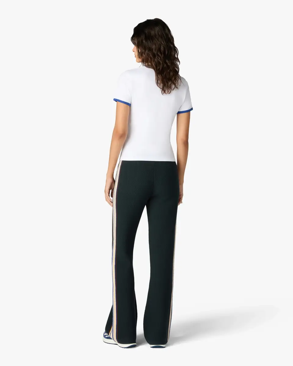Casablanca White Tennis Club Icon Cropped Ringer Short Sleeve T‑Shirt | Thumbnail 3 Casablanca White Tennis Club Icon Cropped Ringer Short Sleeve T‑Shirt | Thumbnail 3