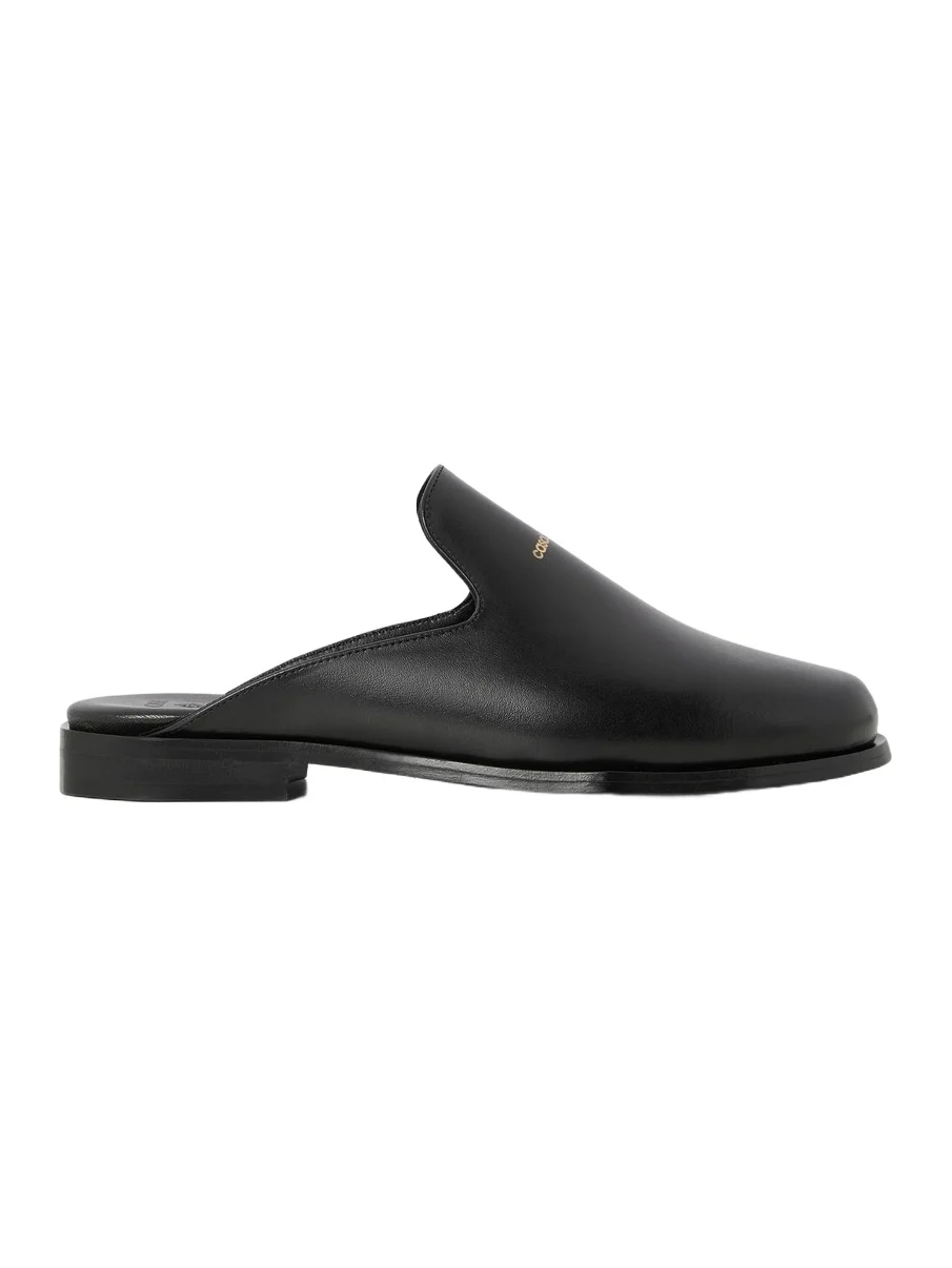 Casablanca Black Leather Loafer Mule