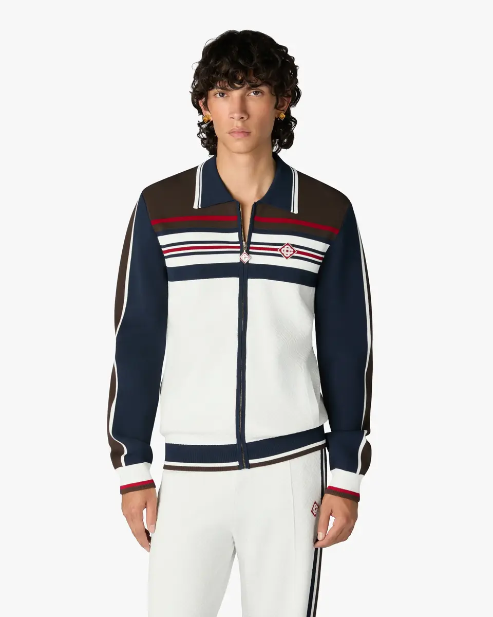 Casablanca Café Culture Stripe Track Jacket in Brown | Thumbnail 4 Casablanca Café Culture Stripe Track Jacket in Brown | Thumbnail 4