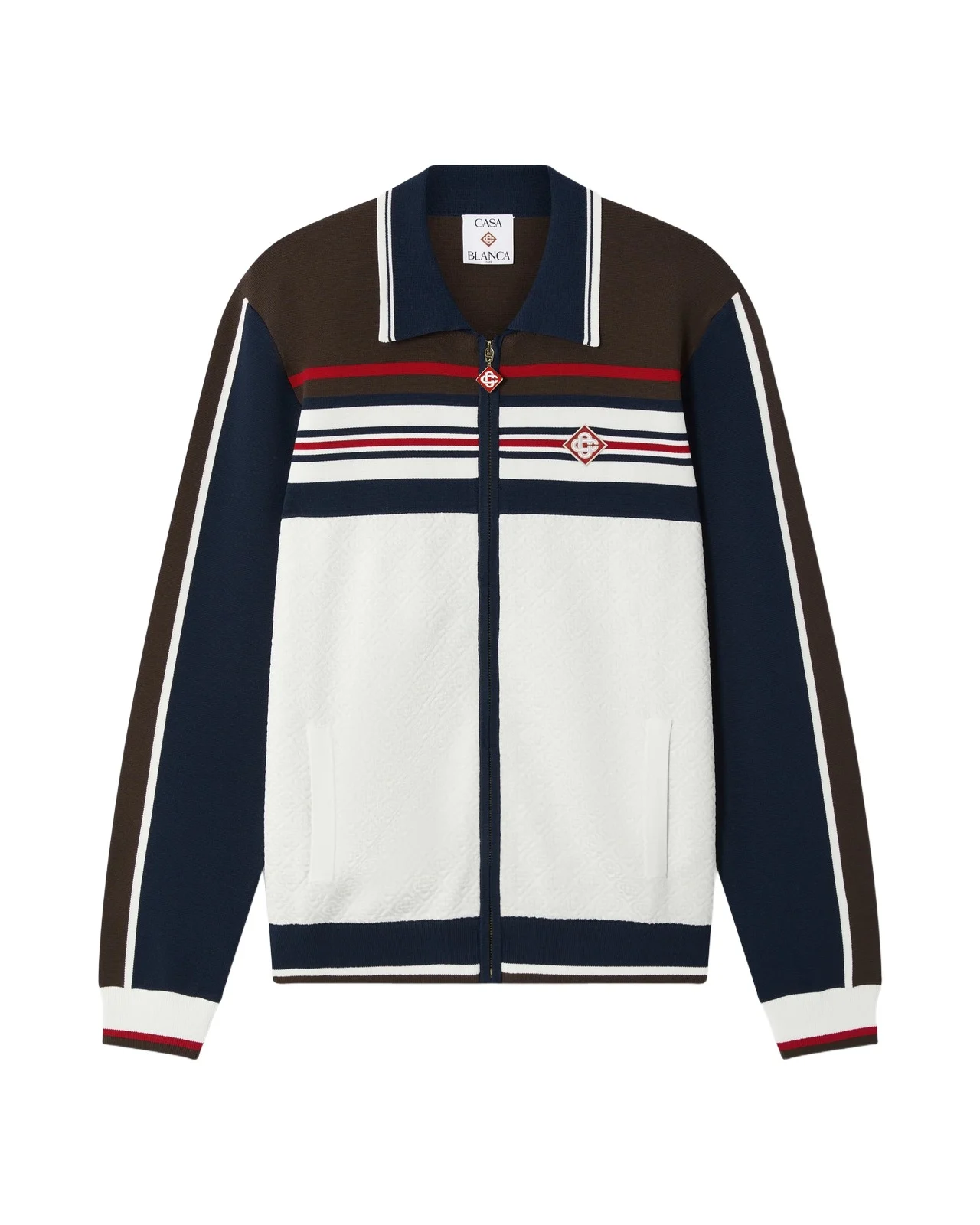 Casablanca Café Culture Stripe Track Jacket in Brown