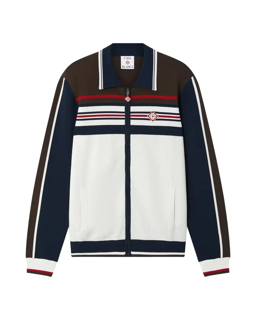 Casablanca Café Culture Stripe Track Jacket in Brown