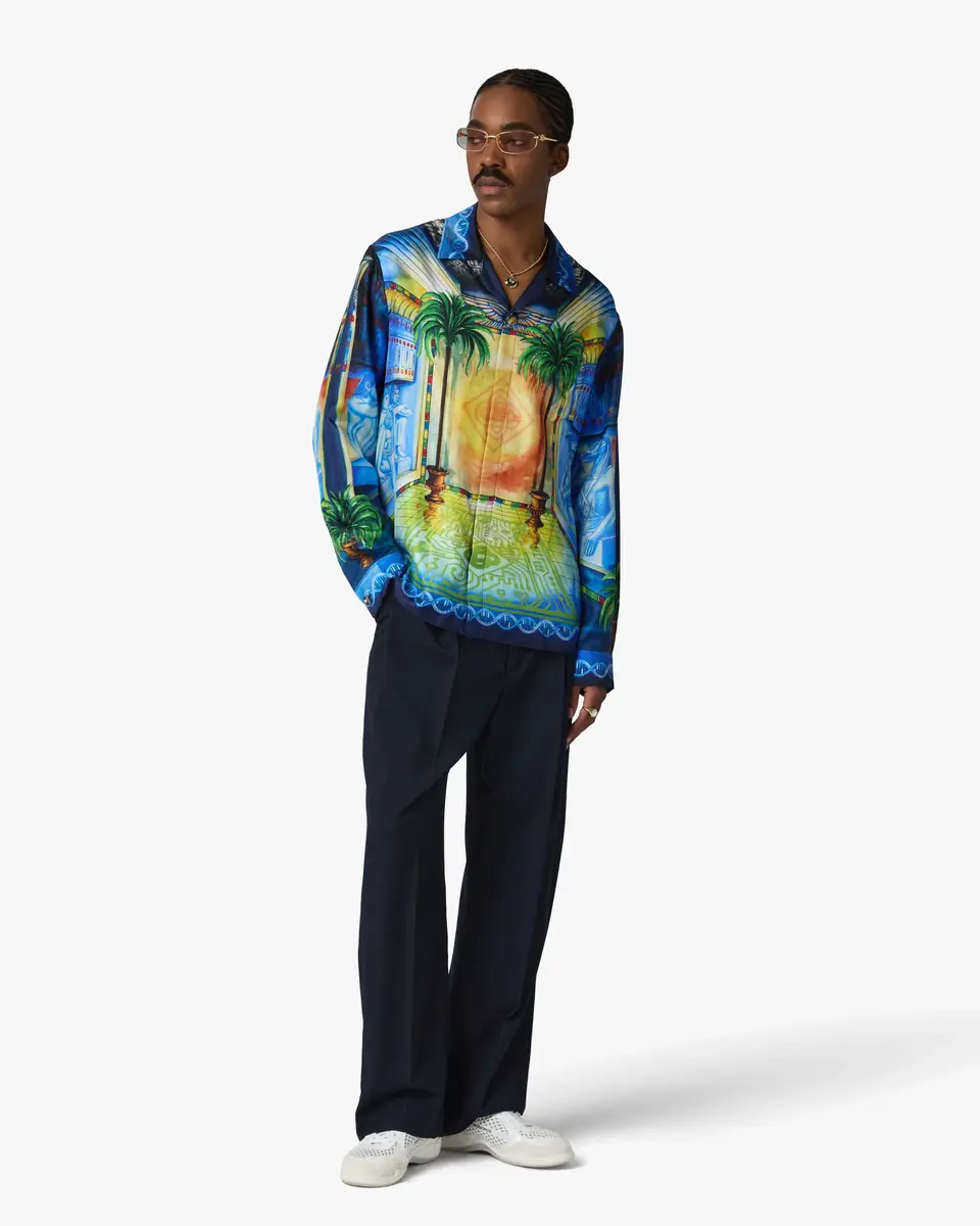 Casablanca Geometrie Sacree Long Sleeve Silk Twill Shirt | Thumbnail 2 Casablanca Geometrie Sacree Long Sleeve Silk Twill Shirt | Thumbnail 2