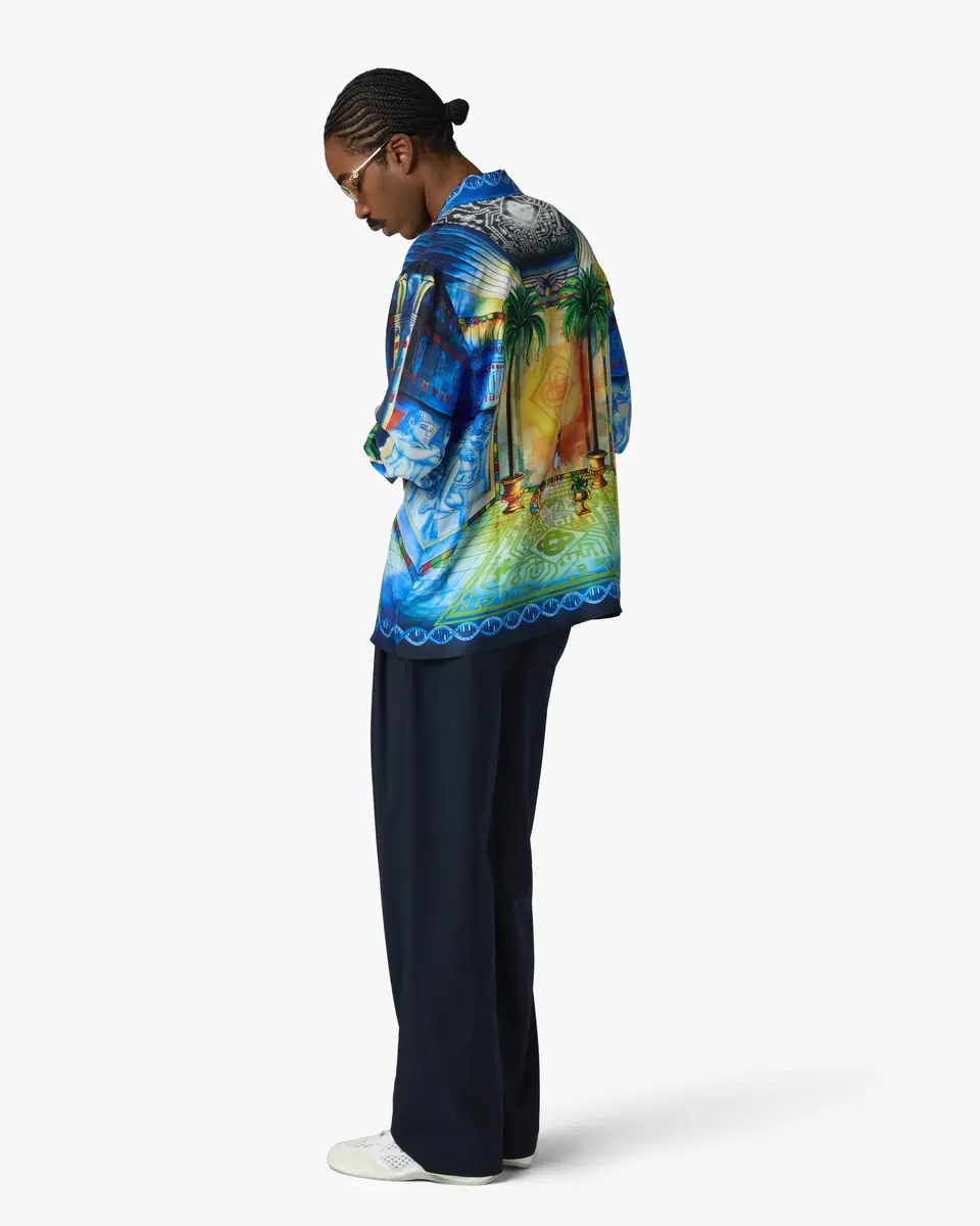 Casablanca Geometrie Sacree Long Sleeve Silk Twill Shirt | Thumbnail 3 Casablanca Geometrie Sacree Long Sleeve Silk Twill Shirt | Thumbnail 3