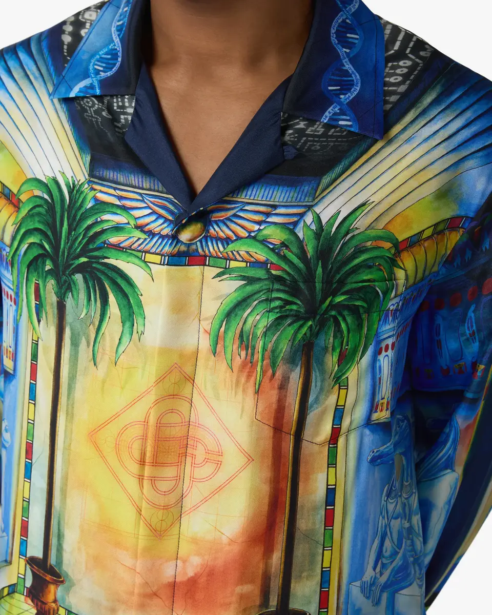 Casablanca Geometrie Sacree Long Sleeve Silk Twill Shirt | Thumbnail 5 Casablanca Geometrie Sacree Long Sleeve Silk Twill Shirt | Thumbnail 5