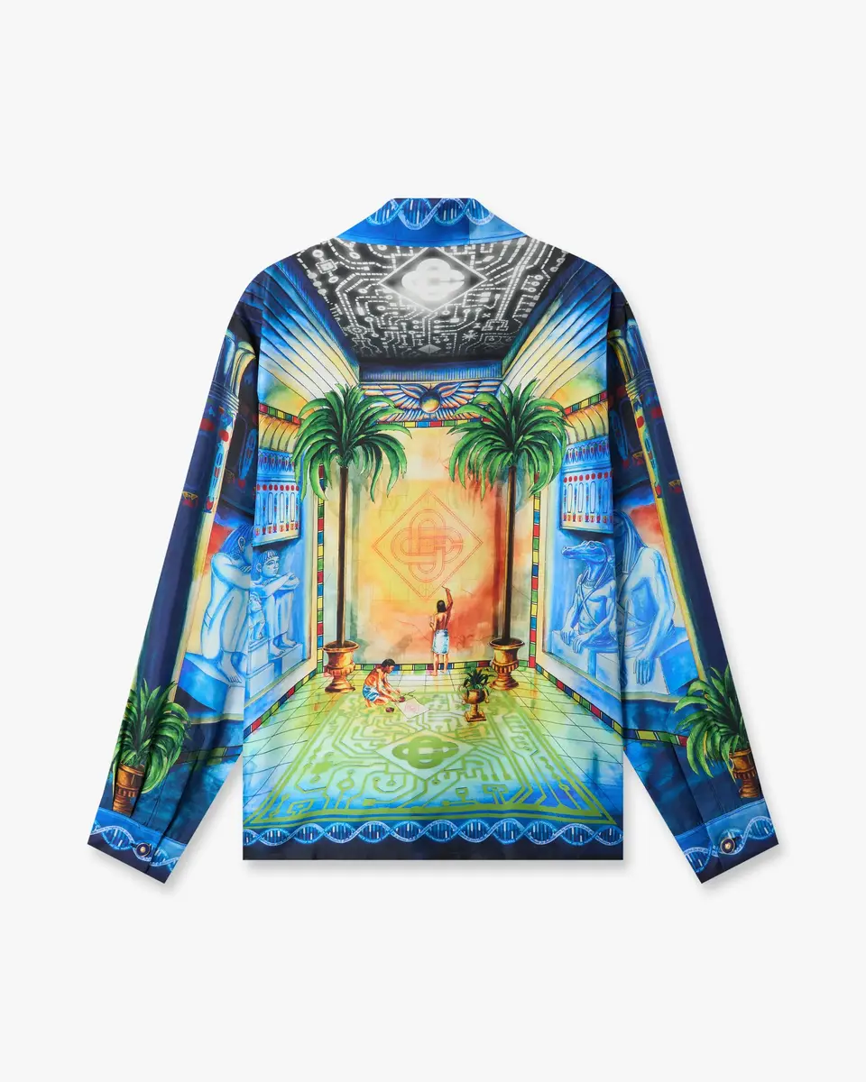 Casablanca Geometrie Sacree Long Sleeve Silk Twill Shirt | Thumbnail 6 Casablanca Geometrie Sacree Long Sleeve Silk Twill Shirt | Thumbnail 6