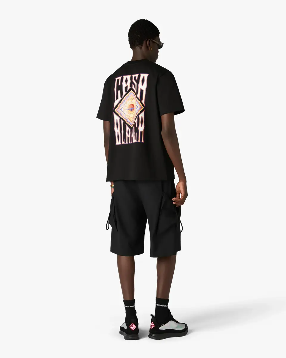 Casablanca Black Hermons Mirage Short Sleeve T-Shirt | Thumbnail 3 Casablanca Black Hermons Mirage Short Sleeve T-Shirt | Thumbnail 3
