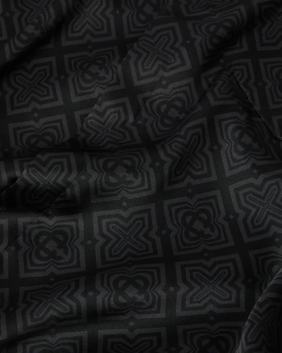 Casablanca Black Radiating Monogram Short Sleeve Silk Shirt | Thumbnail 7