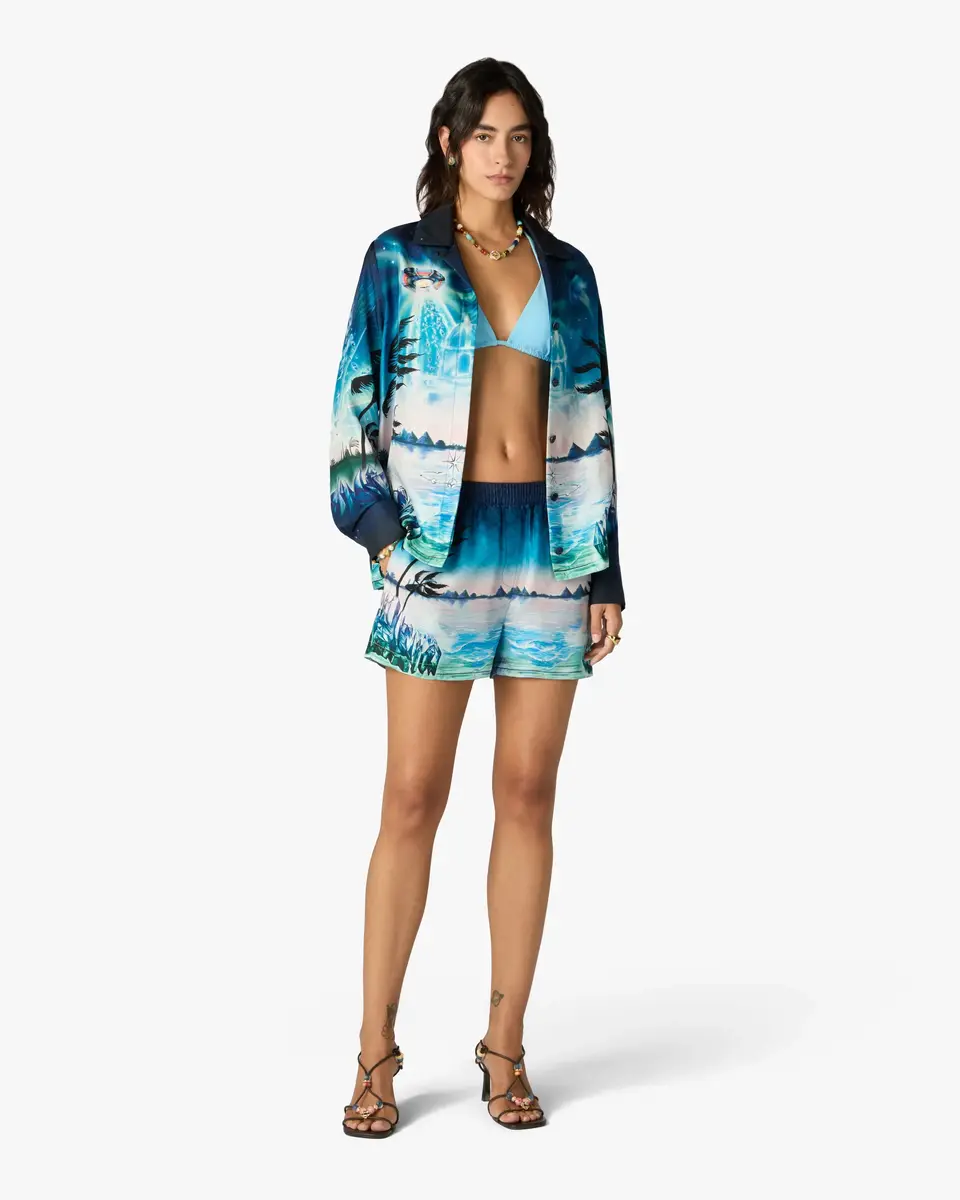 Casablanca Crystal Alchemy Silk Twill Shorts | Thumbnail 2 Casablanca Crystal Alchemy Silk Twill Shorts | Thumbnail 2
