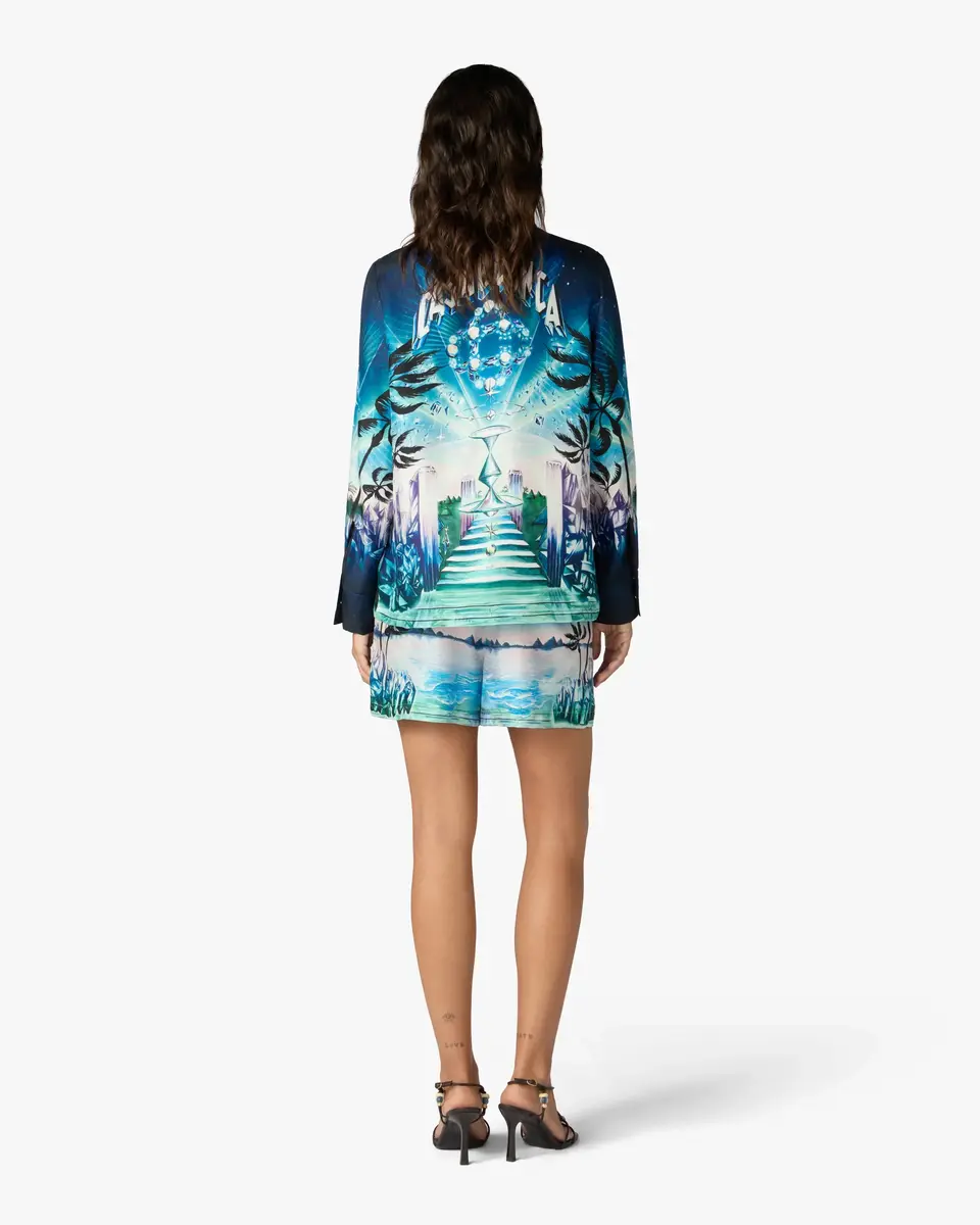 Casablanca Crystal Alchemy Silk Twill Shorts | Thumbnail 3 Casablanca Crystal Alchemy Silk Twill Shorts | Thumbnail 3
