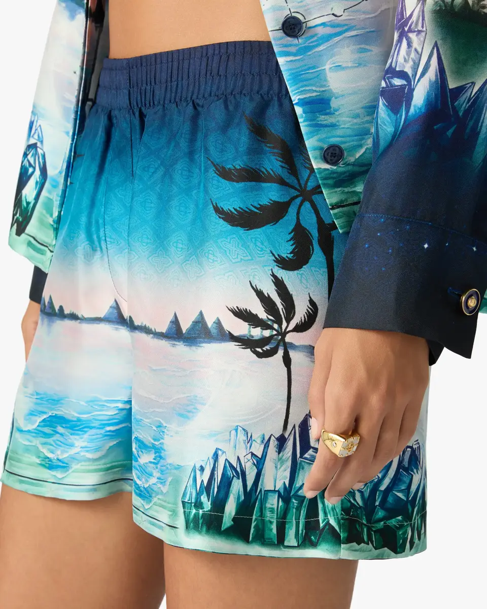 Casablanca Crystal Alchemy Silk Twill Shorts | Thumbnail 5 Casablanca Crystal Alchemy Silk Twill Shorts | Thumbnail 5