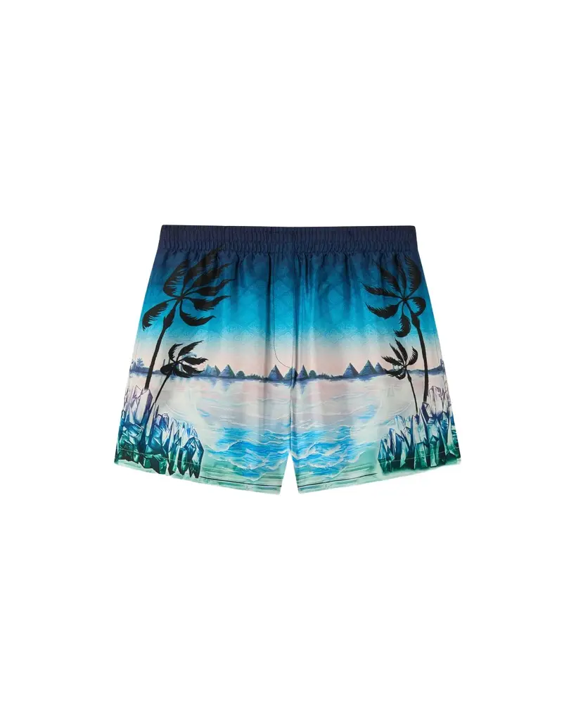 Casablanca Crystal Alchemy Silk Twill Shorts
