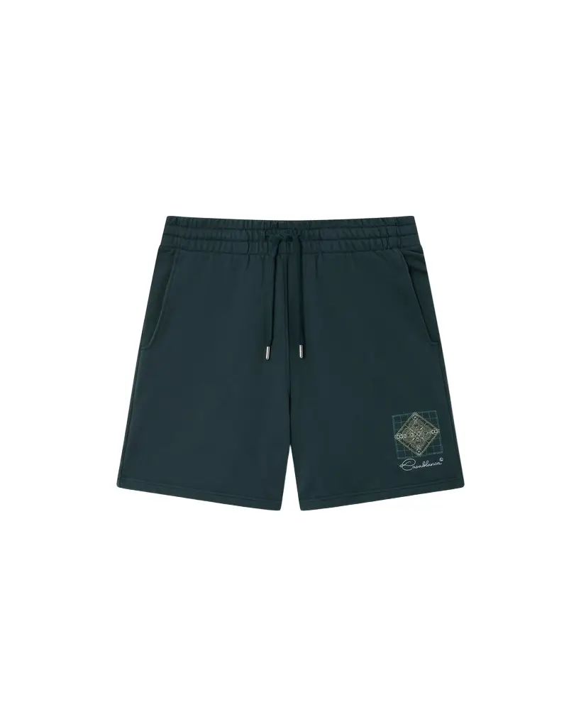 Dark Teal Geometrie Sacree Embroidered Shorts Dark Teal Geometrie Sacree Embroidered Shorts