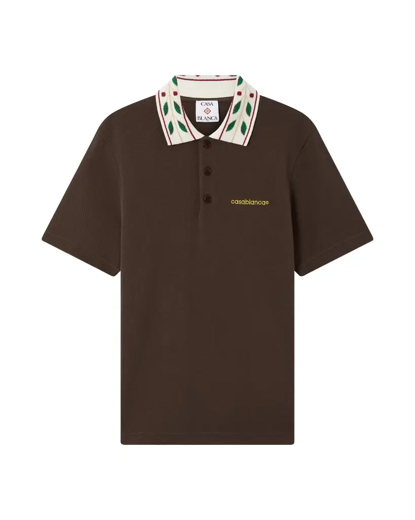 Brown Laurel Pique Short Sleeve Polo Shirt Brown Laurel Pique Short Sleeve Polo Shirt