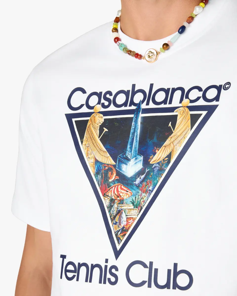 Casablanca White Monde Perdu Tennis Club Icon Short Sleeve T-Shirt | Thumbnail 5