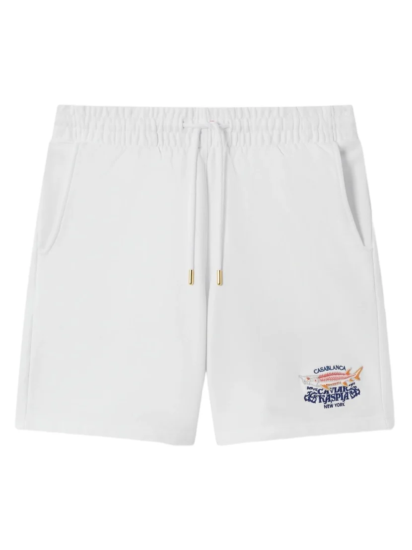 Casablanca White Casa Kaspia New York Printed Sweatshorts