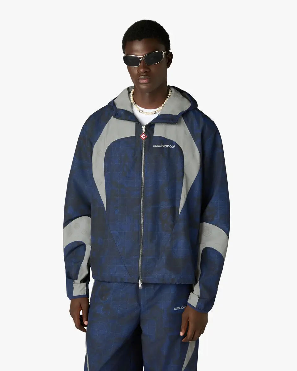 Casablanca Blue Heatmap Zip-Up Hooded Jacket | Thumbnail 5 Casablanca Blue Heatmap Zip-Up Hooded Jacket | Thumbnail 5