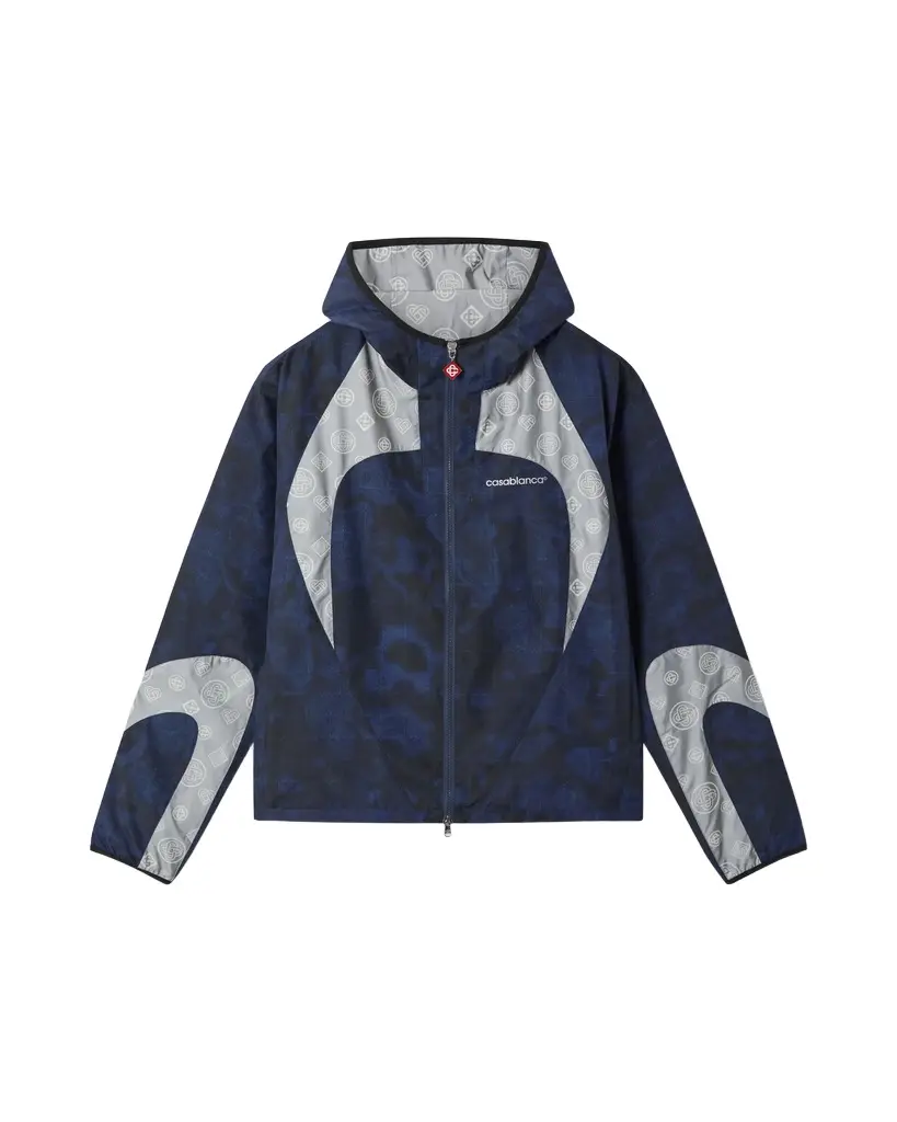 Blue Heatmap Zip-Up Hooded Jacket Blue Heatmap Zip-Up Hooded Jacket