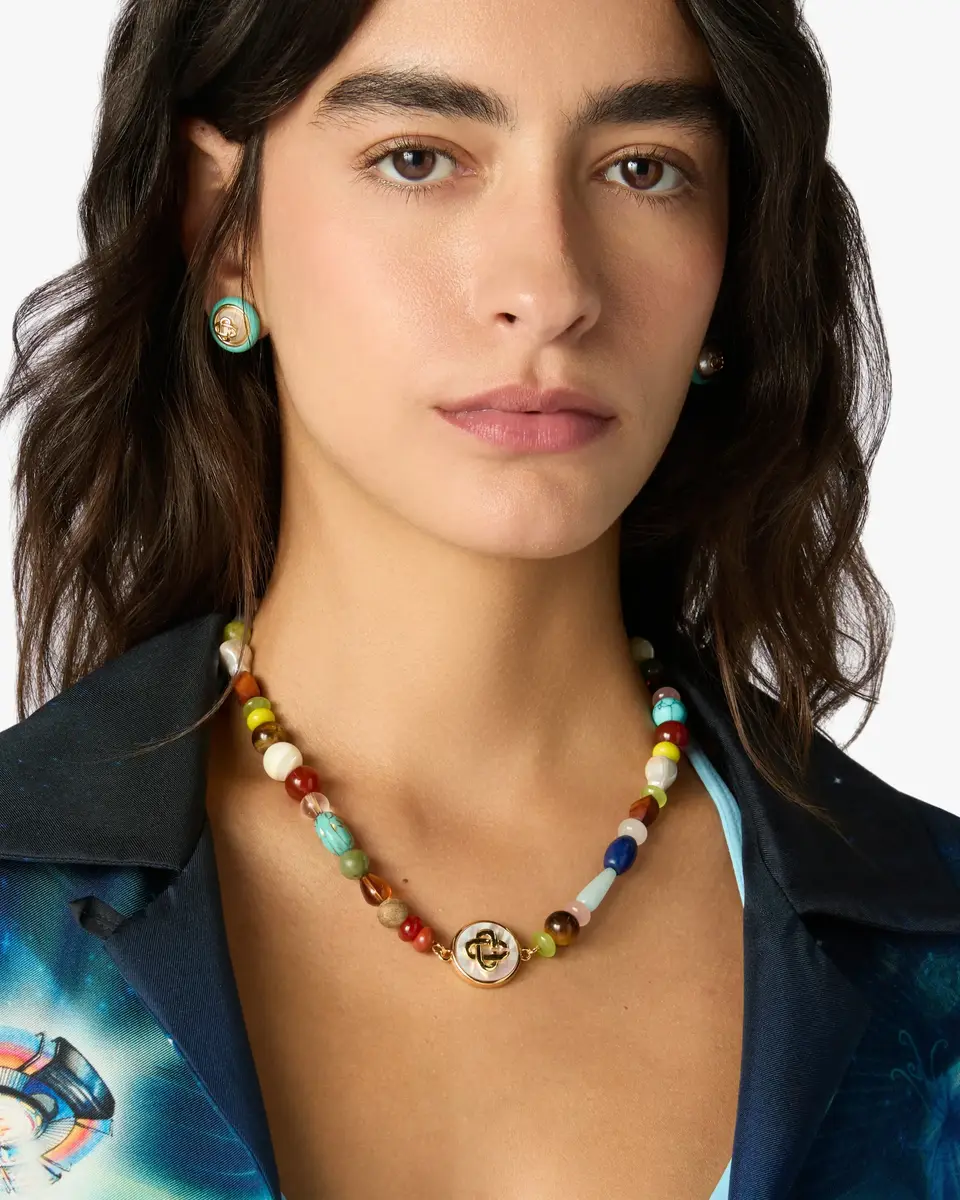 Casablanca Multi-Colour Organic Stone Beaded Necklace | Thumbnail 4 Casablanca Multi-Colour Organic Stone Beaded Necklace | Thumbnail 4