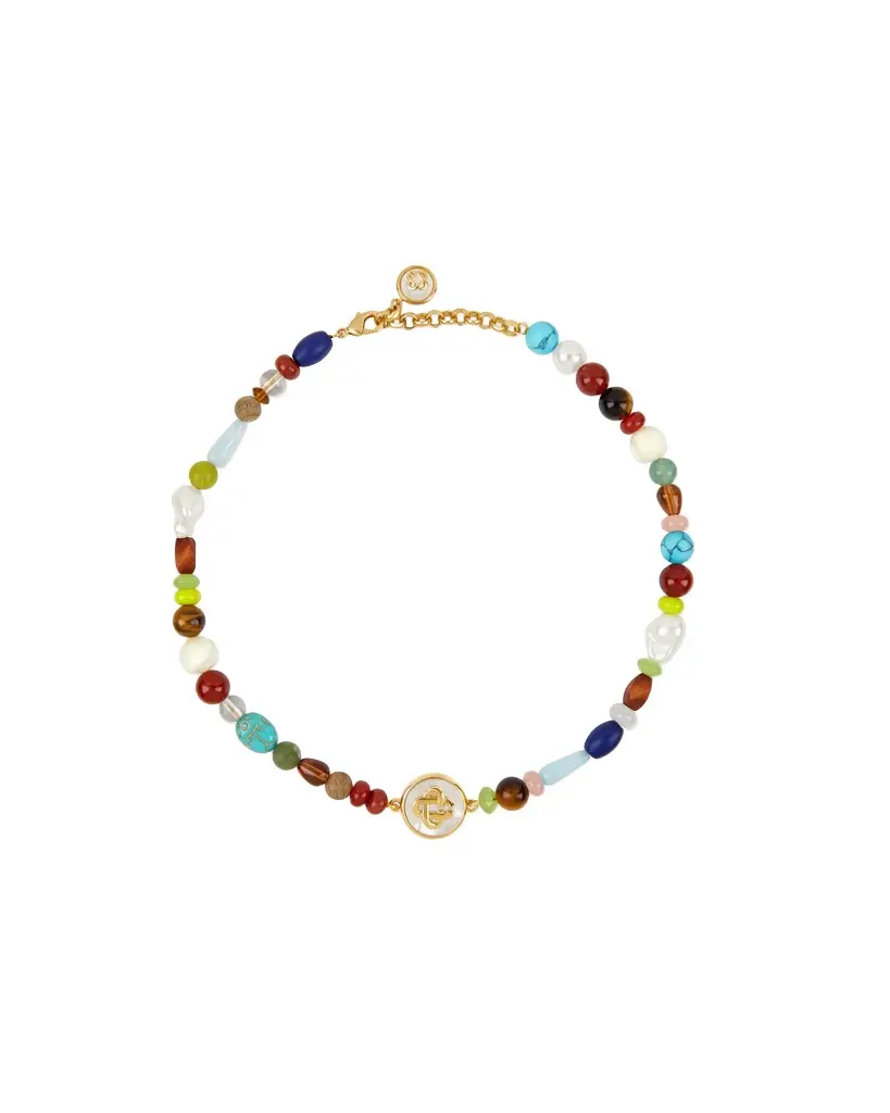 Multi-Colour Organic Stone Beaded Necklace Multi-Colour Organic Stone Beaded Necklace