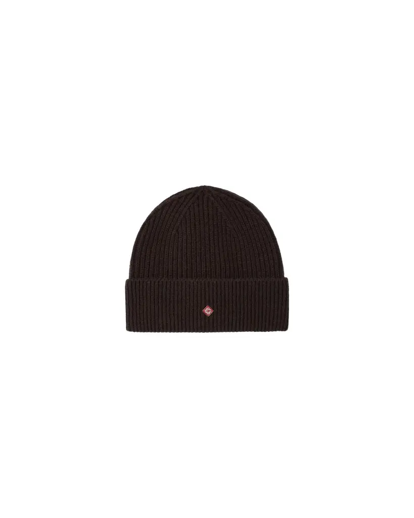 Casablanca Brown Classic Ribbed Knit Beanie