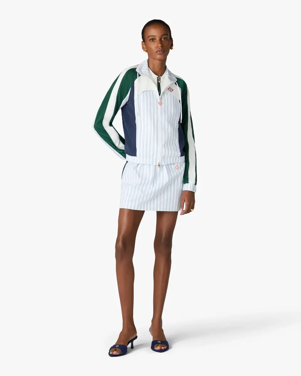 Casablanca White & Navy Pinstripe Mini Skirt | Thumbnail 2 Casablanca White & Navy Pinstripe Mini Skirt | Thumbnail 2