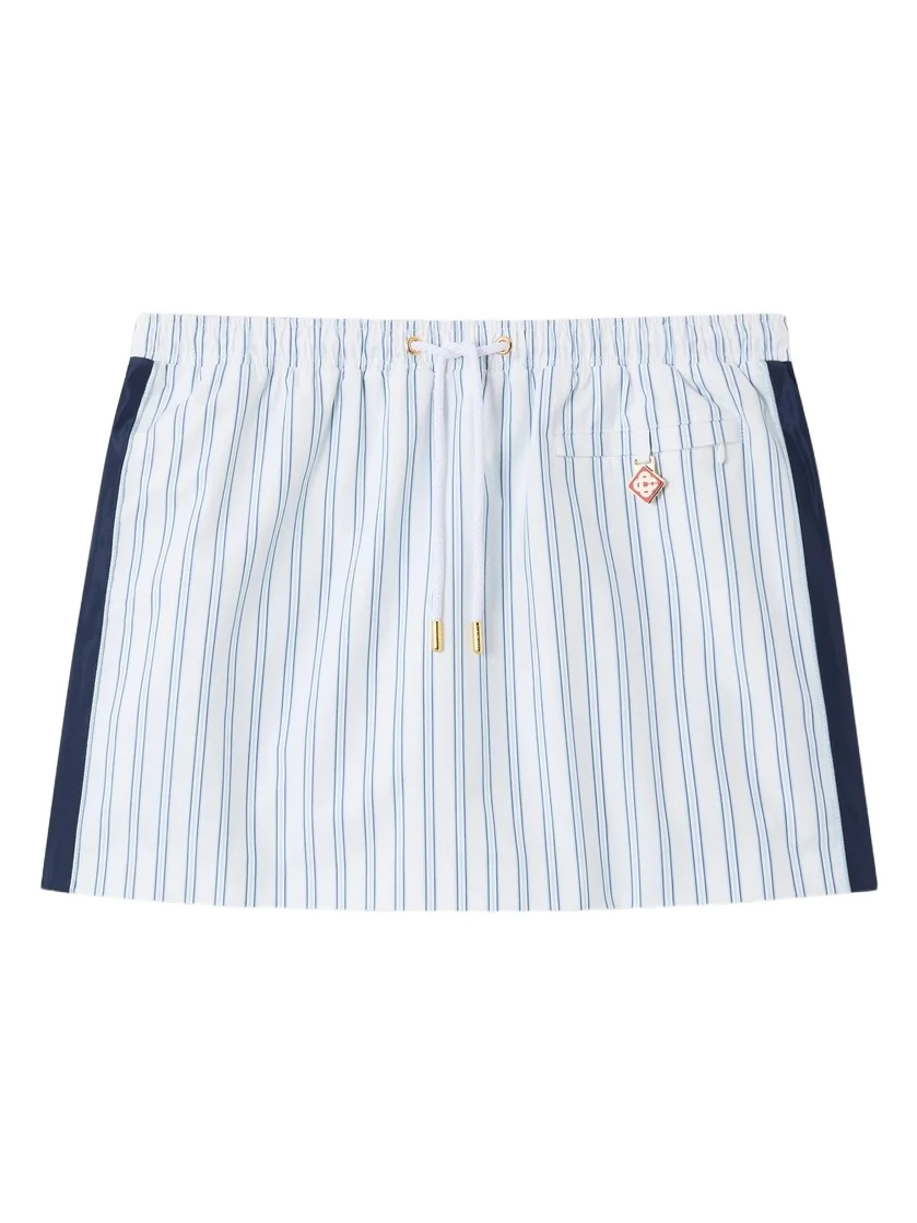 Casablanca White & Navy Pinstripe Mini Skirt