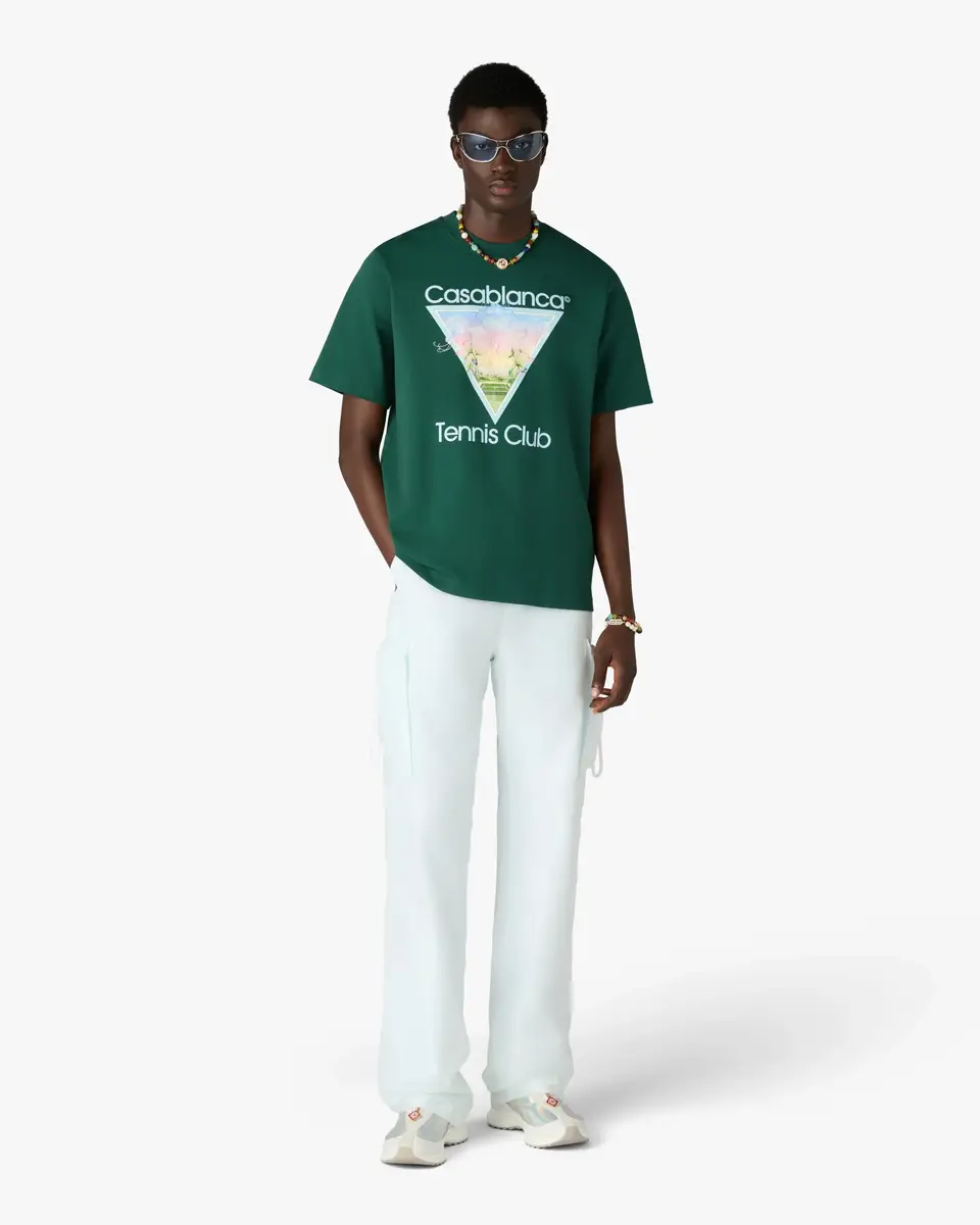 Casablanca Dark Green Tennis Club Icon Short Sleeve T-Shirt | Thumbnail 2 Casablanca Dark Green Tennis Club Icon Short Sleeve T-Shirt | Thumbnail 2