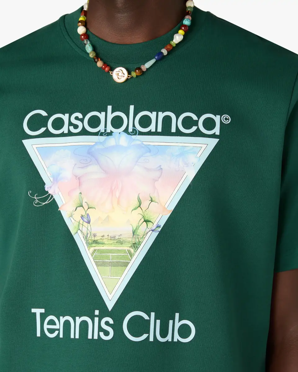 Casablanca Dark Green Tennis Club Icon Short Sleeve T-Shirt | Thumbnail 5 Casablanca Dark Green Tennis Club Icon Short Sleeve T-Shirt | Thumbnail 5