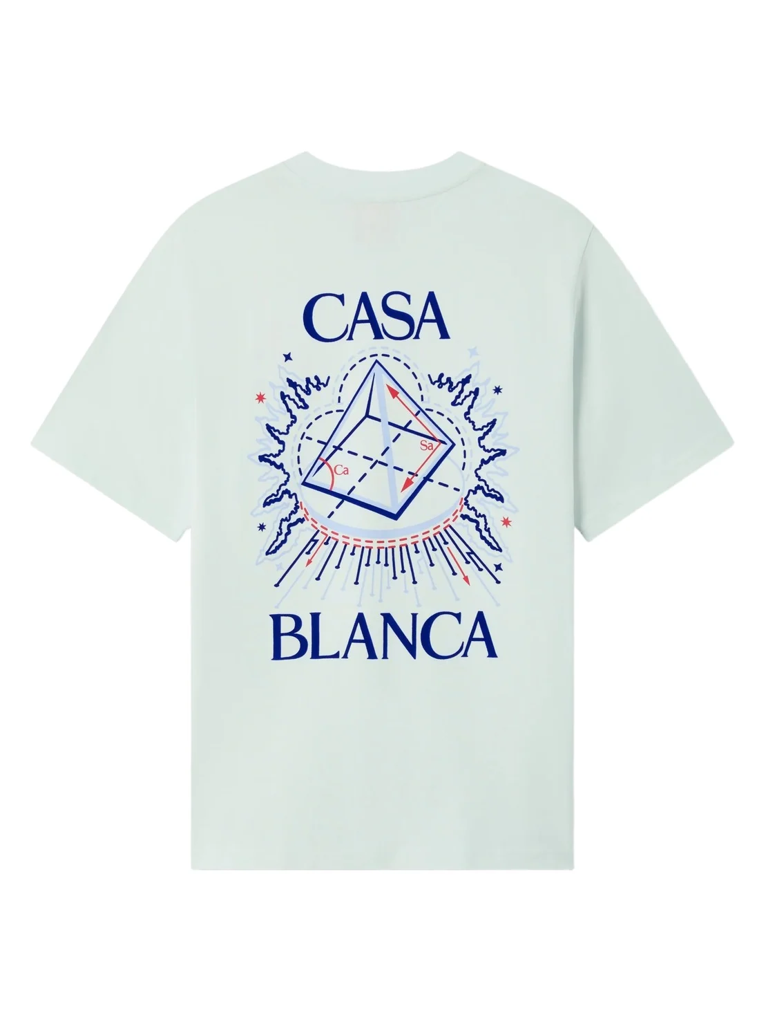 Casablanca Ice Blue Celestial Pyramid Printed Short Sleeve T-Shirt in Light Blue
