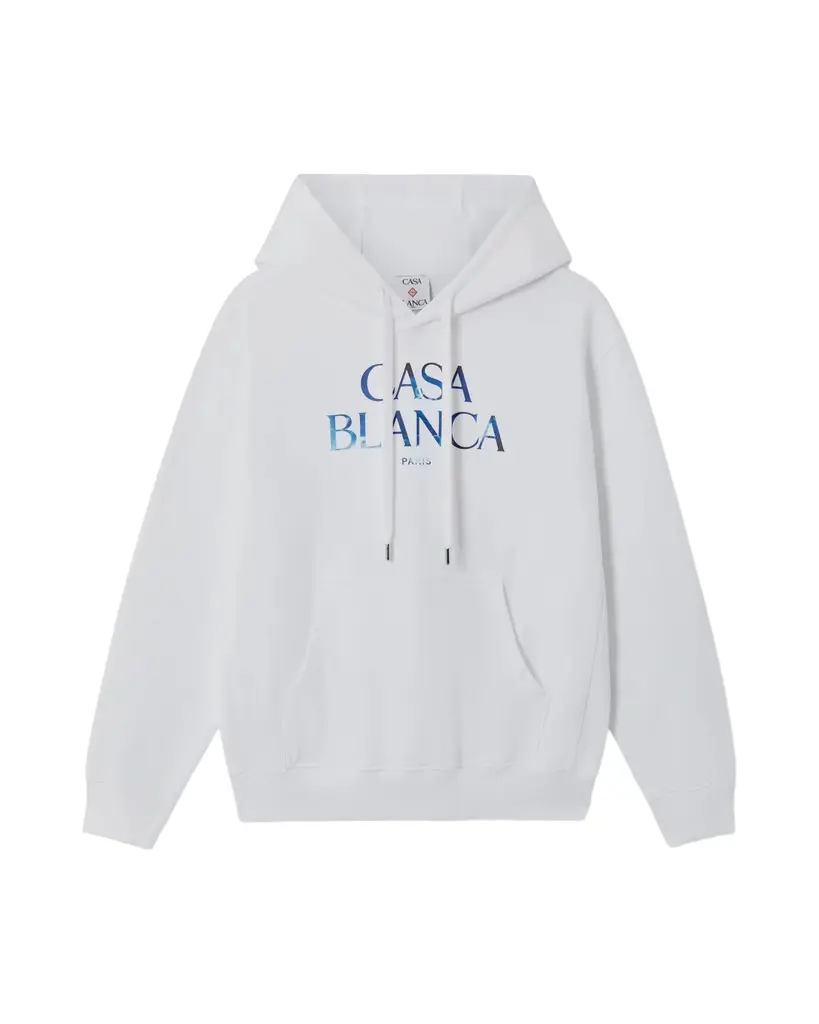 Casablanca White Meduse Stacked Logo Hooded Sweatshirt