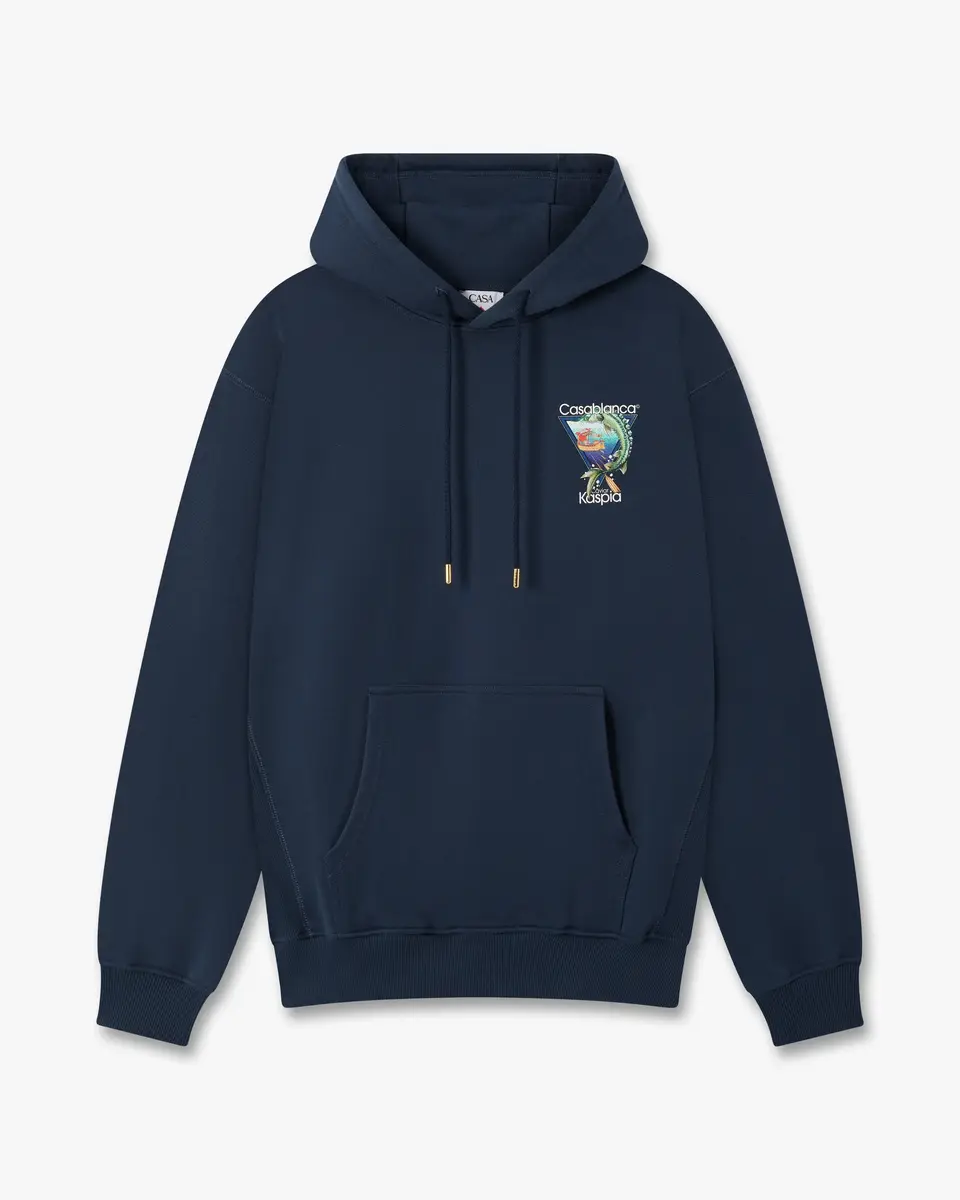 Casablanca Navy Casa Kaspia New York Club Icon Printed Hooded Sweatshirt | Thumbnail 6 Casablanca Navy Casa Kaspia New York Club Icon Printed Hooded Sweatshirt | Thumbnail 6