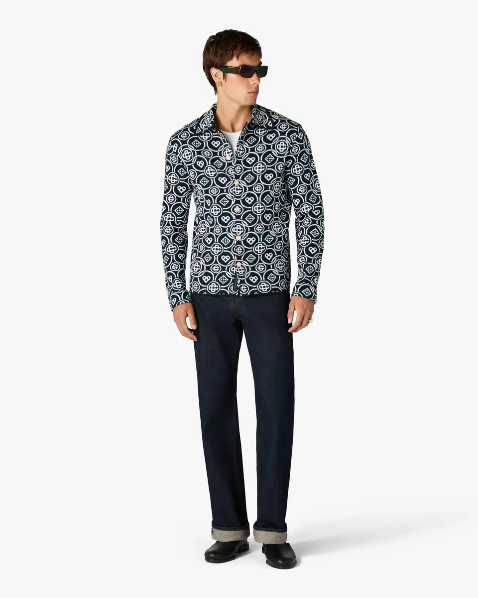 Casablanca Dark Green Icon Monogram Long Sleeve Shirt | Thumbnail 2 Casablanca Dark Green Icon Monogram Long Sleeve Shirt | Thumbnail 2
