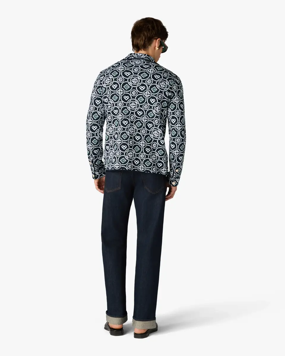 Casablanca Dark Green Icon Monogram Long Sleeve Shirt | Thumbnail 3 Casablanca Dark Green Icon Monogram Long Sleeve Shirt | Thumbnail 3