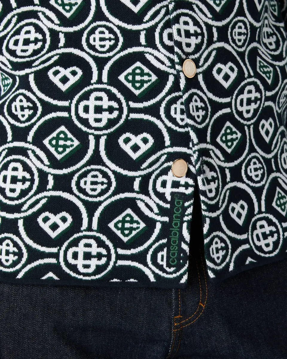 Casablanca Dark Green Icon Monogram Long Sleeve Shirt | Thumbnail 5 Casablanca Dark Green Icon Monogram Long Sleeve Shirt | Thumbnail 5
