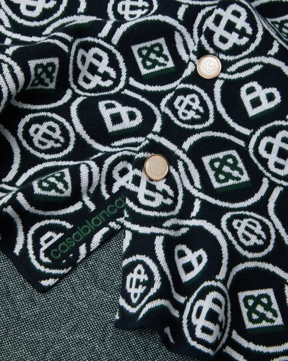 Casablanca Dark Green Icon Monogram Long Sleeve Shirt | Thumbnail 6 Casablanca Dark Green Icon Monogram Long Sleeve Shirt | Thumbnail 6