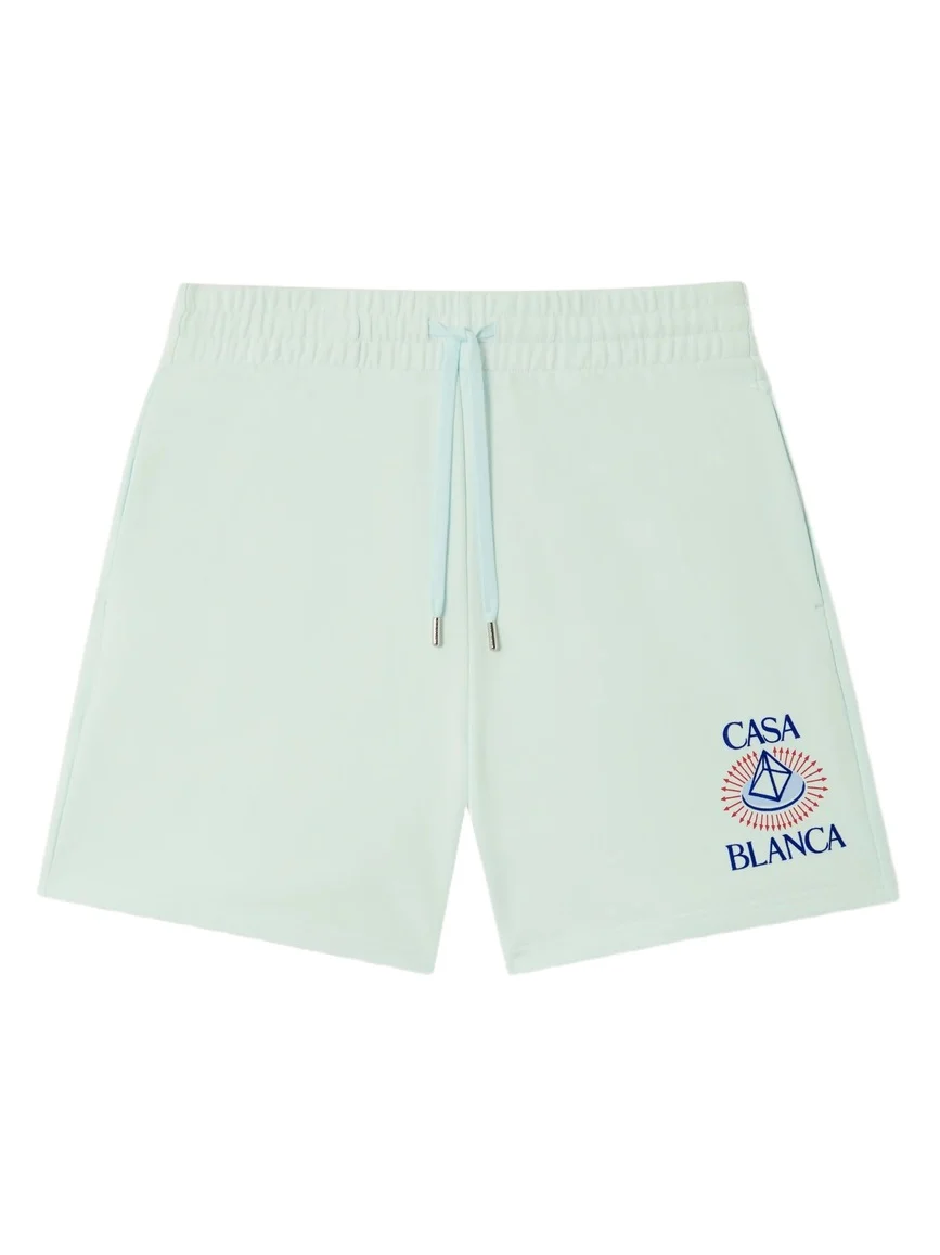 Casablanca Ice Blue Celestial Pyramid Printed Classic Shorts in Light Blue