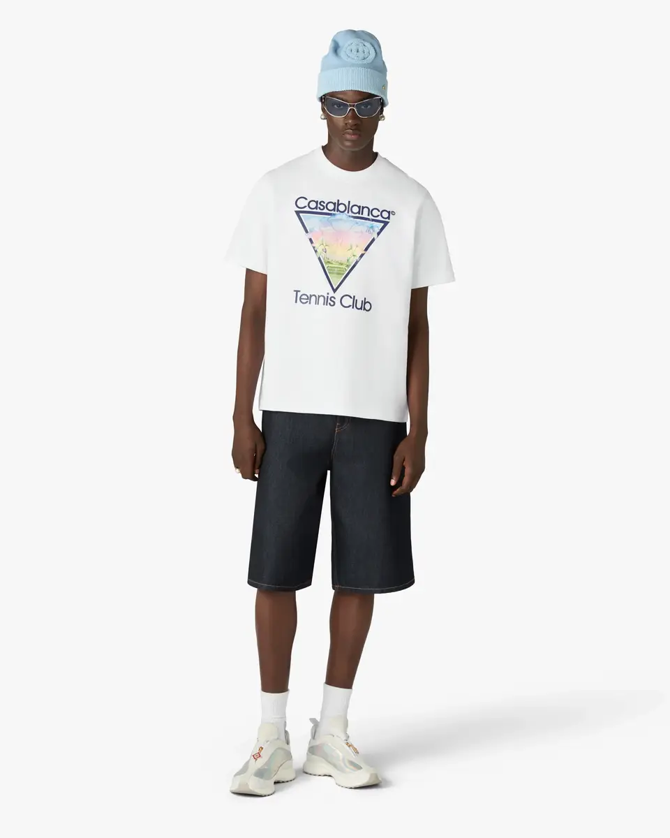 Casablanca White Tennis Club Icon Short Sleeve T-Shirt | Thumbnail 2 Casablanca White Tennis Club Icon Short Sleeve T-Shirt | Thumbnail 2