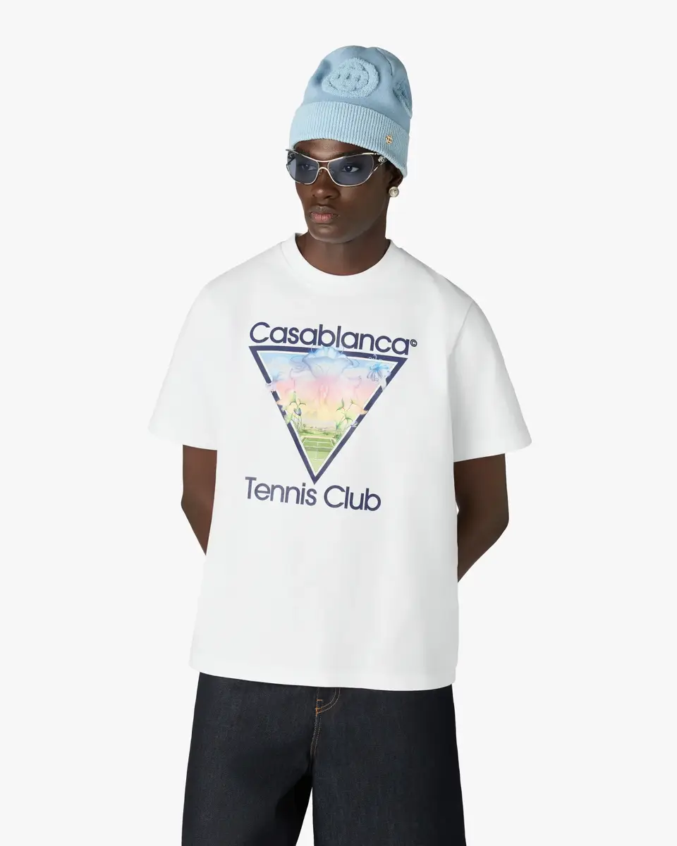 Casablanca White Tennis Club Icon Short Sleeve T-Shirt | Thumbnail 4 Casablanca White Tennis Club Icon Short Sleeve T-Shirt | Thumbnail 4