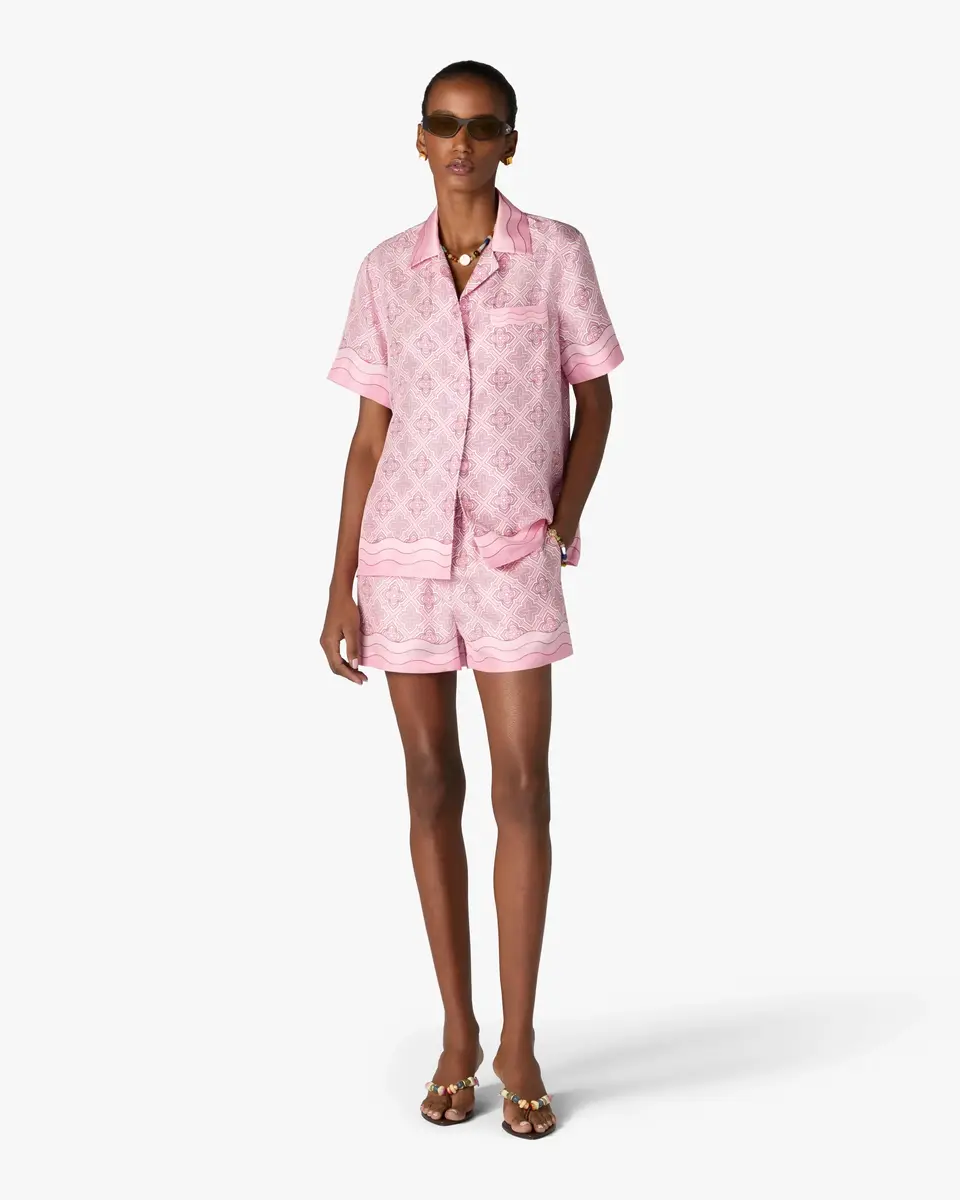 Casablanca Pink Radiating Monogram Silk Shirt | Thumbnail 2 Casablanca Pink Radiating Monogram Silk Shirt | Thumbnail 2