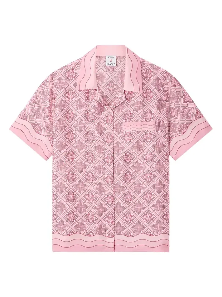 Casablanca Pink Radiating Monogram Silk Shirt