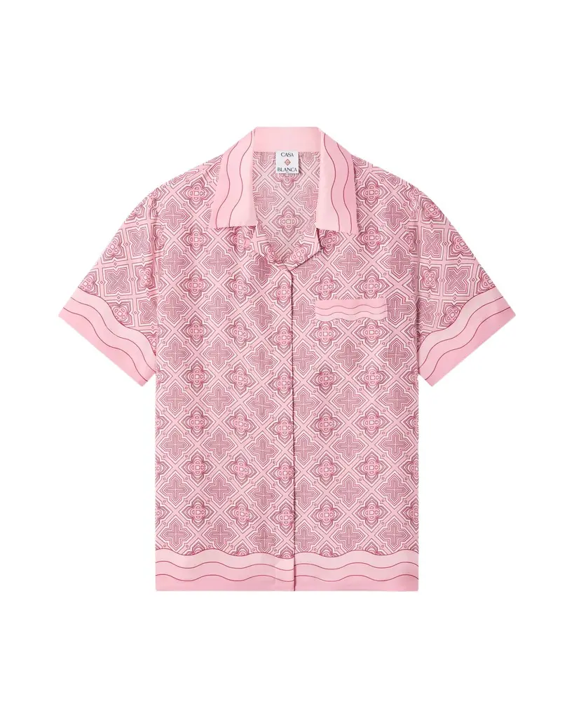 Casablanca Pink Radiating Monogram Silk Shirt