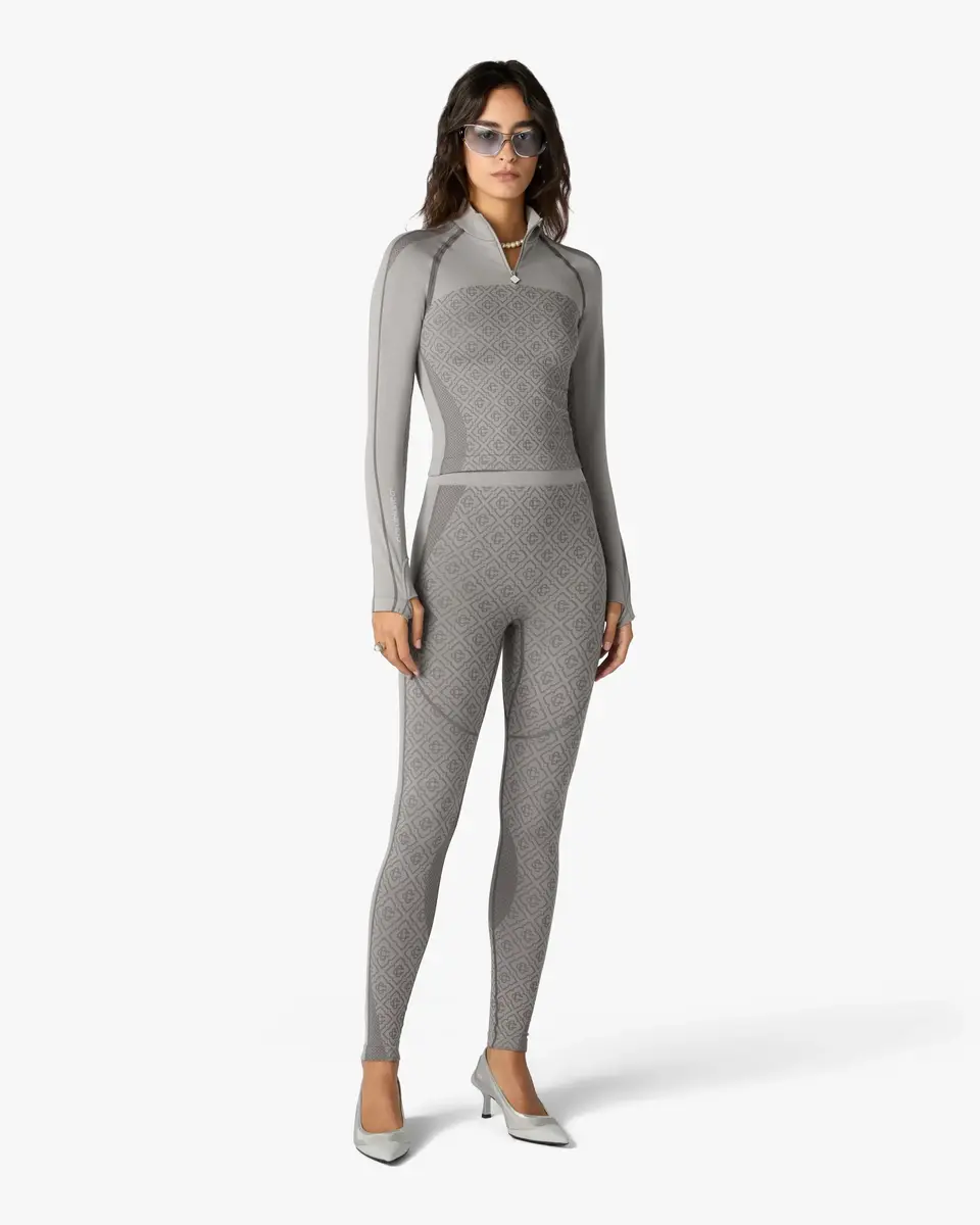 Casablanca Light Grey Seamless Monogram Long Sleeve Top | Thumbnail 2 Casablanca Light Grey Seamless Monogram Long Sleeve Top | Thumbnail 2